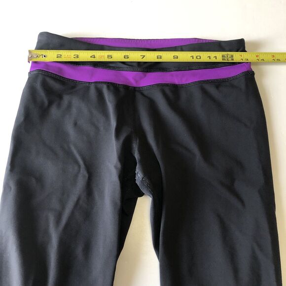 LULULEMON Womens Capri Leggings Black Purple Racing Size 6 - Picture 4 of 12